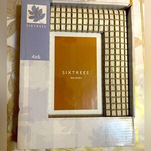 SIXTREES  picture Photo frame 4x6 Stripes Straw Beige/ Brown
